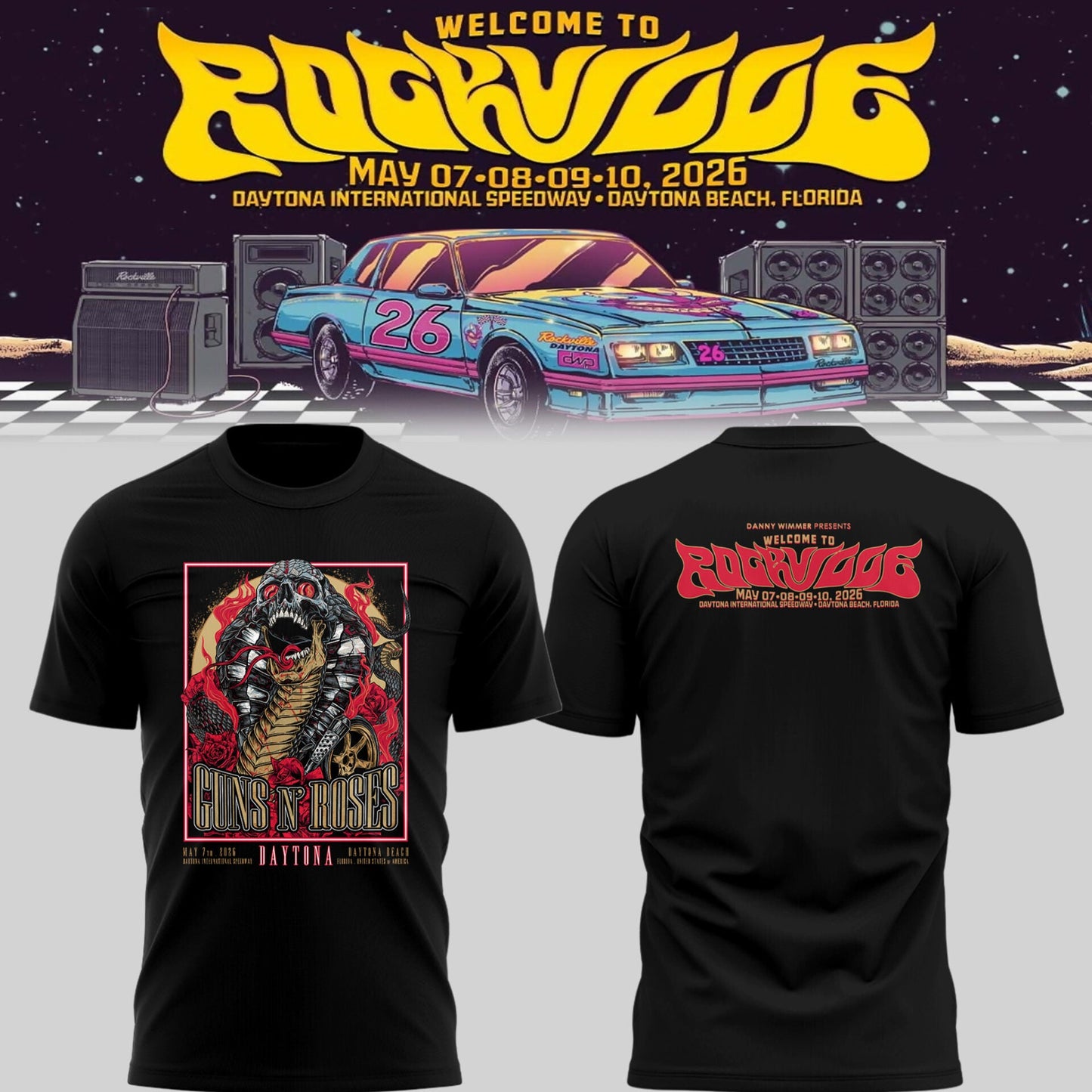 Guns N' Roses Welcome to Rockville, FL TShirt | QL41