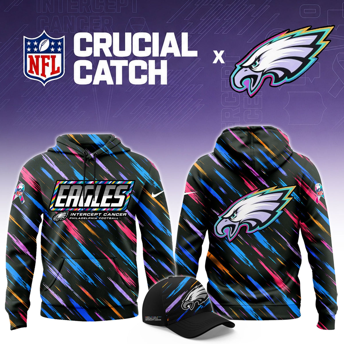 Men's Black Philadelphia Eagles 2026 Crucial Catch Sideline Standard Issue Dri-FIT Pullover Hoodie | DY37