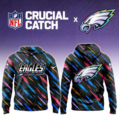 Men's Black Philadelphia Eagles 2026 Crucial Catch Sideline Standard Issue Dri-FIT Pullover Hoodie | DY37