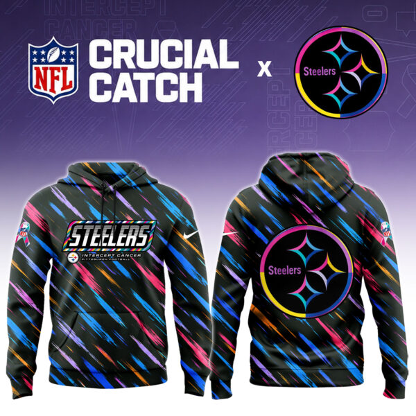 Men's Black Pittsburgh Steelers 2026 Crucial Catch Sideline Standard Issue Dri-FIT Pullover Hoodie