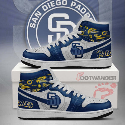San Diego Padres MLB AJ1 High Top Shoes | UB51