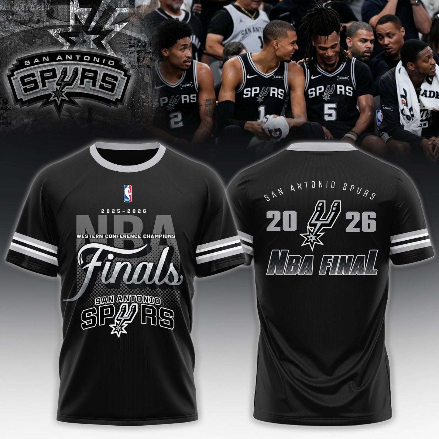 San Antonio Spurs 2026 Western Conference Champions Basketball Tshirt Limited Edition | FS49