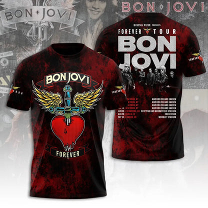 Bon Jovi Forever Tour 2026 Limited Edition T-Shirt Rock Band Merch