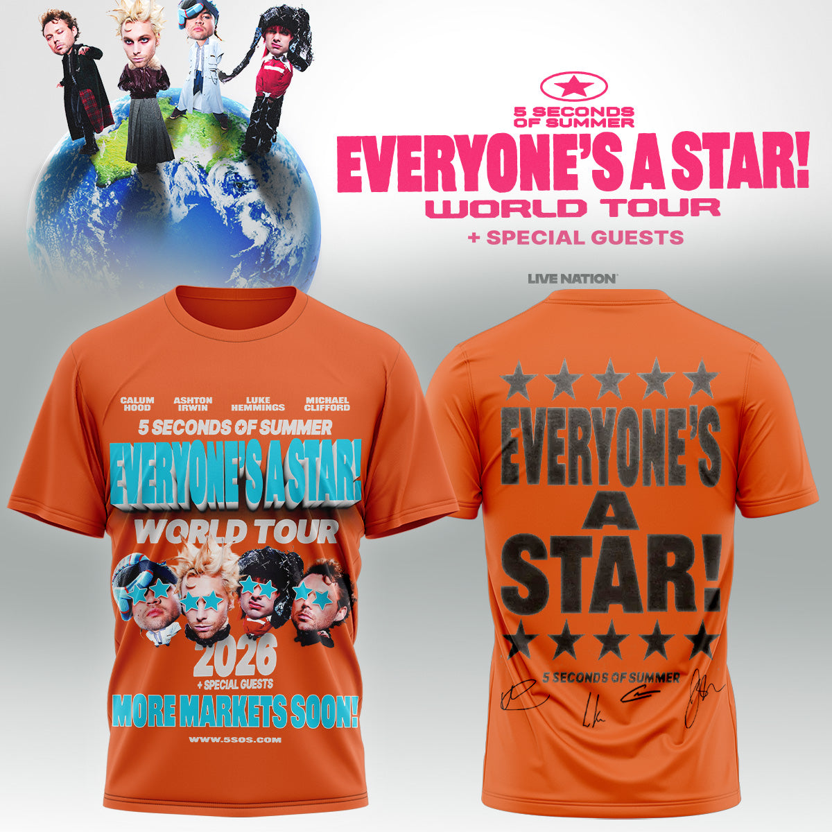 5SOS EVERYONE'S A STAR! World Tour Shirt | TC62
