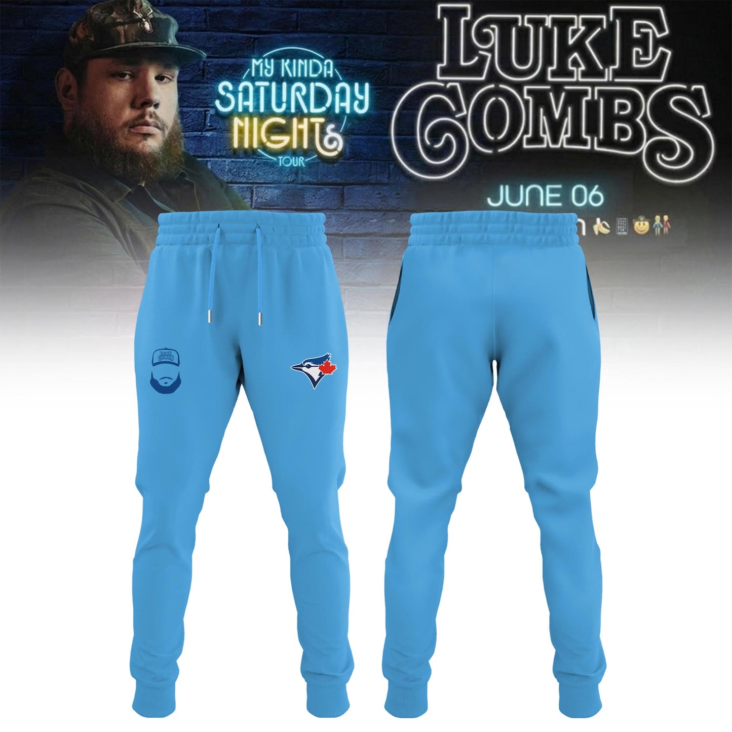 Toronto Blue Jays x Luke Combs My Kinda Saturday Night Tour 2026 Limited Edition T-shirt | ZR10