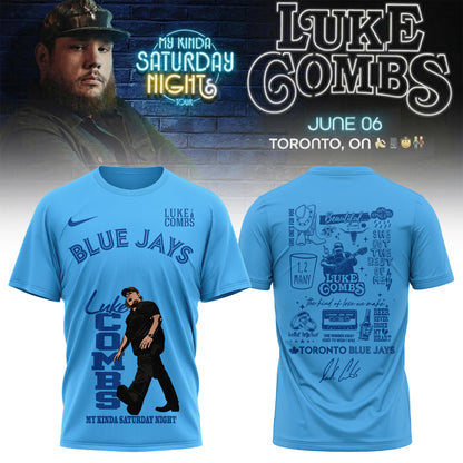Toronto Blue Jays x Luke Combs My Kinda Saturday Night Tour 2026 Limited Edition T-shirt | ZR10