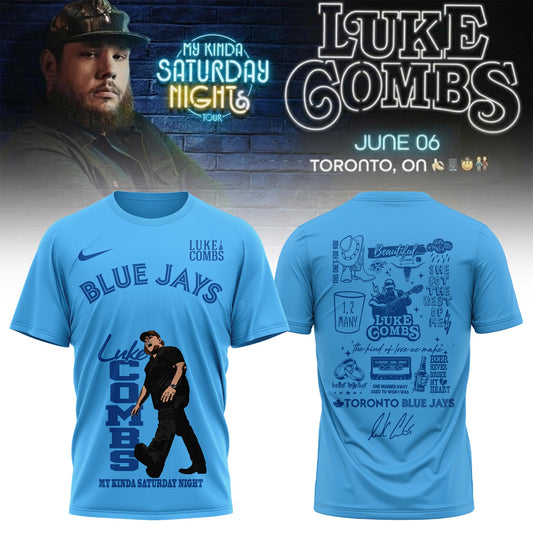 Toronto Blue Jays x Luke Combs My Kinda Saturday Night Tour 2026 Limited Edition T-shirt | ZR10