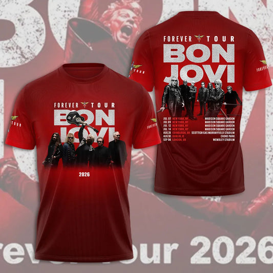 Bon Jovi Forever Tour 2026 Limited Edition T-Shirt Rock Music Gift