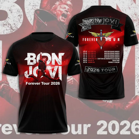 Bon Jovi Forever Tour 2026 Limited Edition T-Shirt Unisex Concert Merch