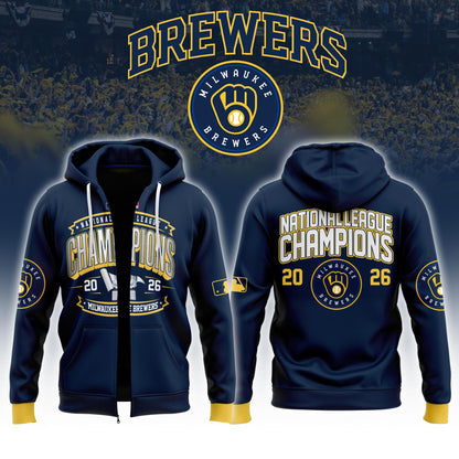 Milwaukee Brewers 2026 National League Champions ZipHoodie Limited Edition 01