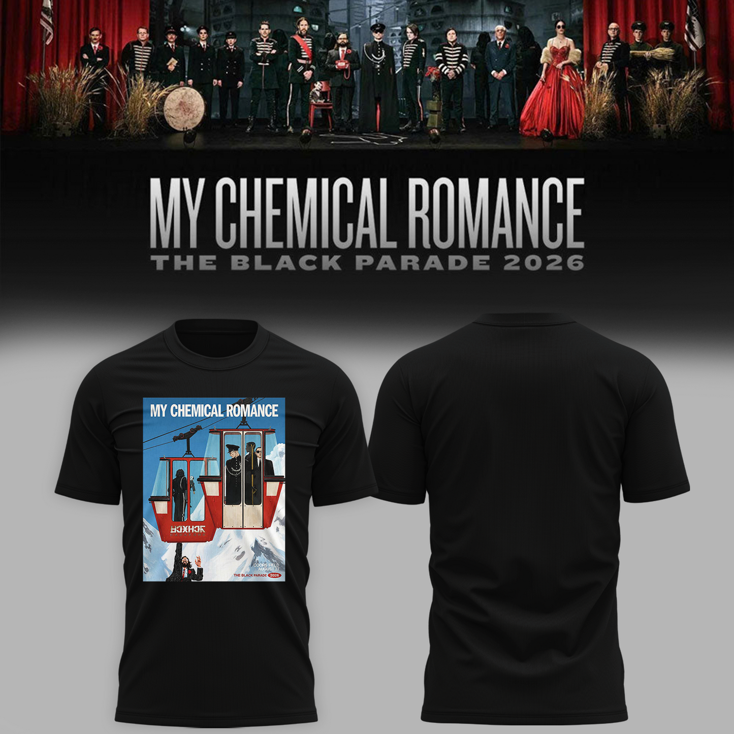 Limited Edition MCR Long Live The Black Parade Tour US 2026 At Denver Tshirt | TO59