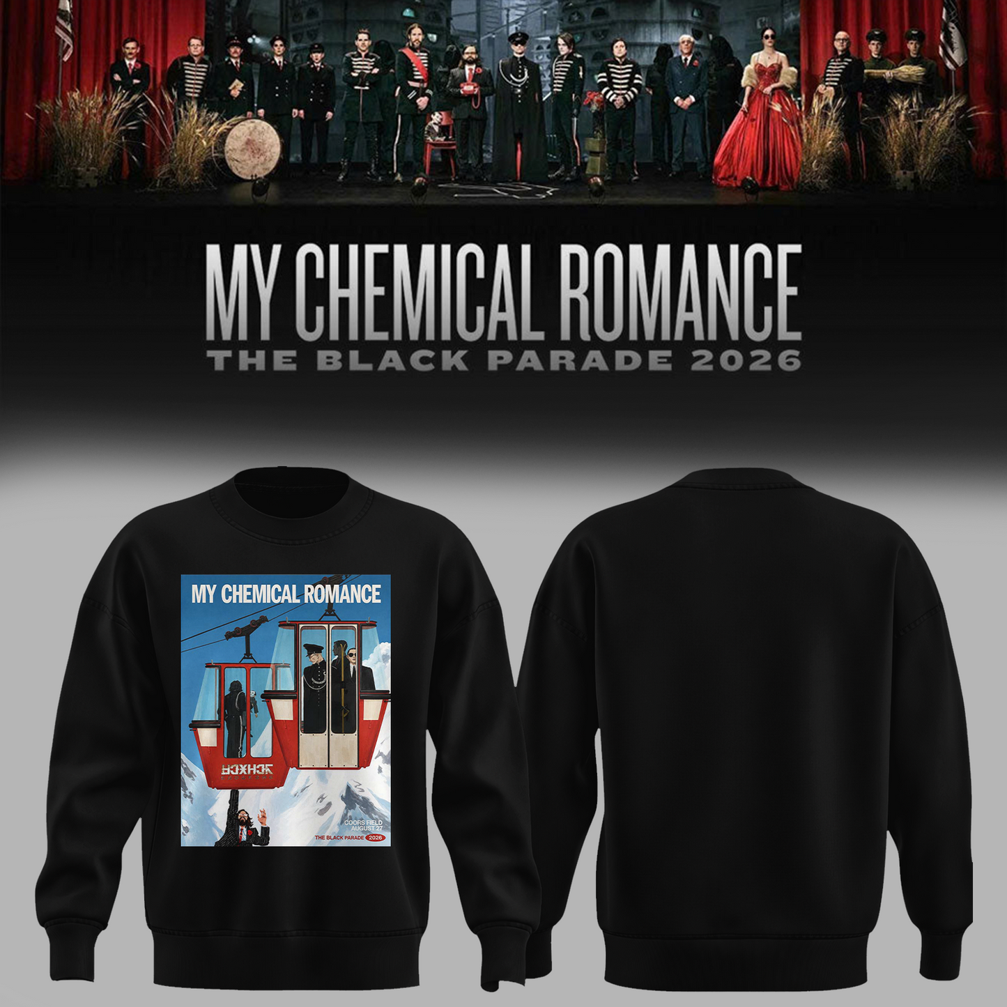 Limited Edition MCR Long Live The Black Parade Tour US 2026 At Denver Sweatshirt | FX98