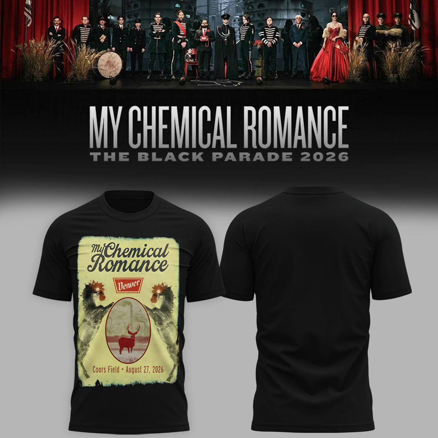 Limited Edition MCR Long Live The Black Parade Tour US 2026 At Denver Tshirt | TN68
