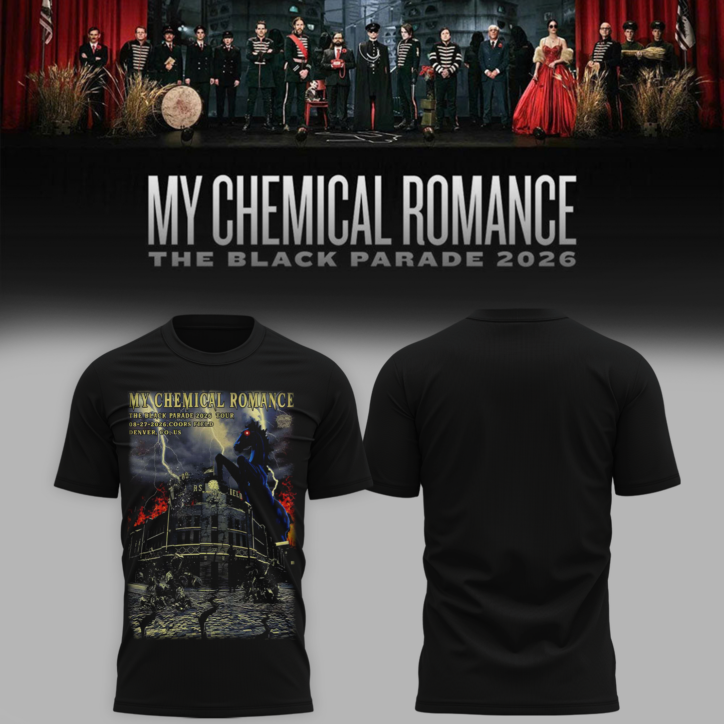 Limited Edition MCR Long Live The Black Parade Tour US 2026 At Denver Tshirt | AV77