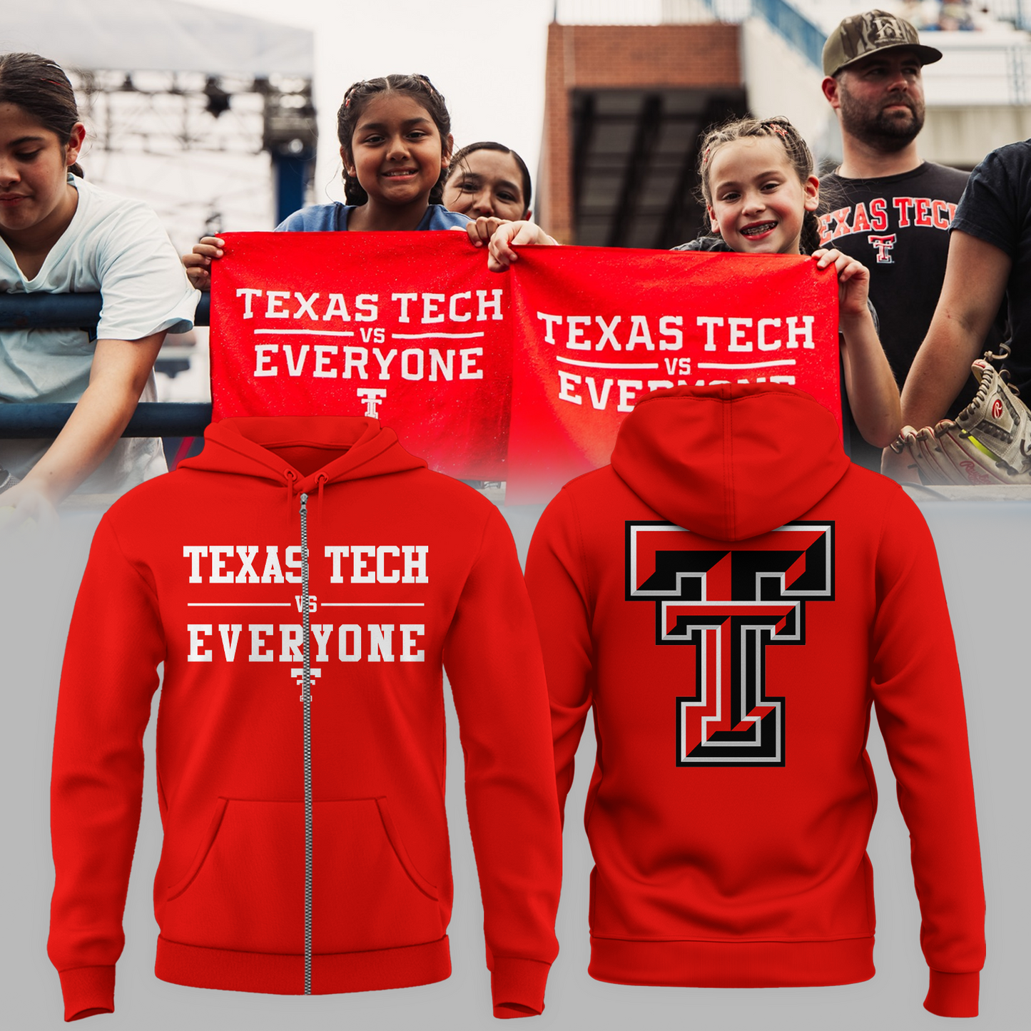 Texas Tech Special "Texas Tech Vs Everyone" Limited Edition Zip Hoodie | WU59