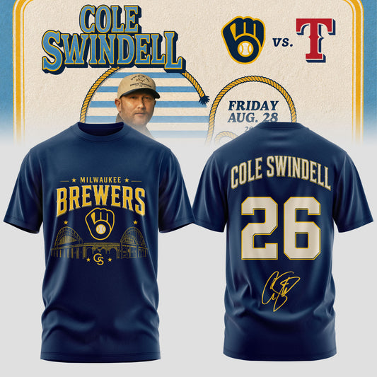Cole Swindell x Milwaukee Brewers 3D All-Over Print T-Shirt V1