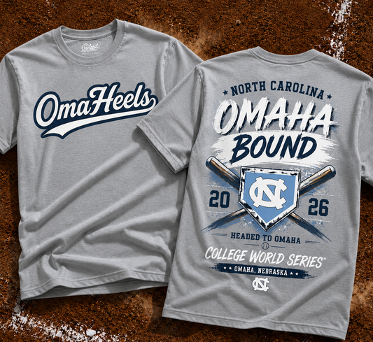OmaHeels - Headed to Omaha - 2026 NCAA Baseball Men's College World Series T-Shirt | EO41