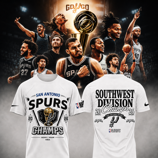 Spurs 2026 NBA Champions White Tee | KU37