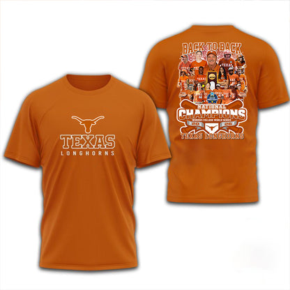 Limited Edition -Texas Longhorns Softball 2026 Champions 3D Unisex T-Shirt | PU64