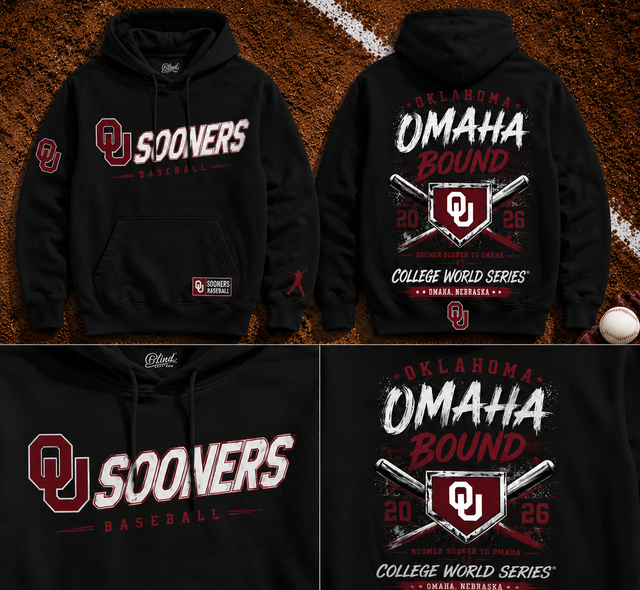 Oklahoma Sooners Baseball 2026 NCAA Baseball Men’s College World Series OMAHA Hoodie | QS72