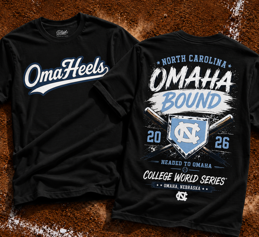 OmaHeels - Headed to Omaha - 2026 NCAA Baseball Men's College World Series T-Shirt | JR19
