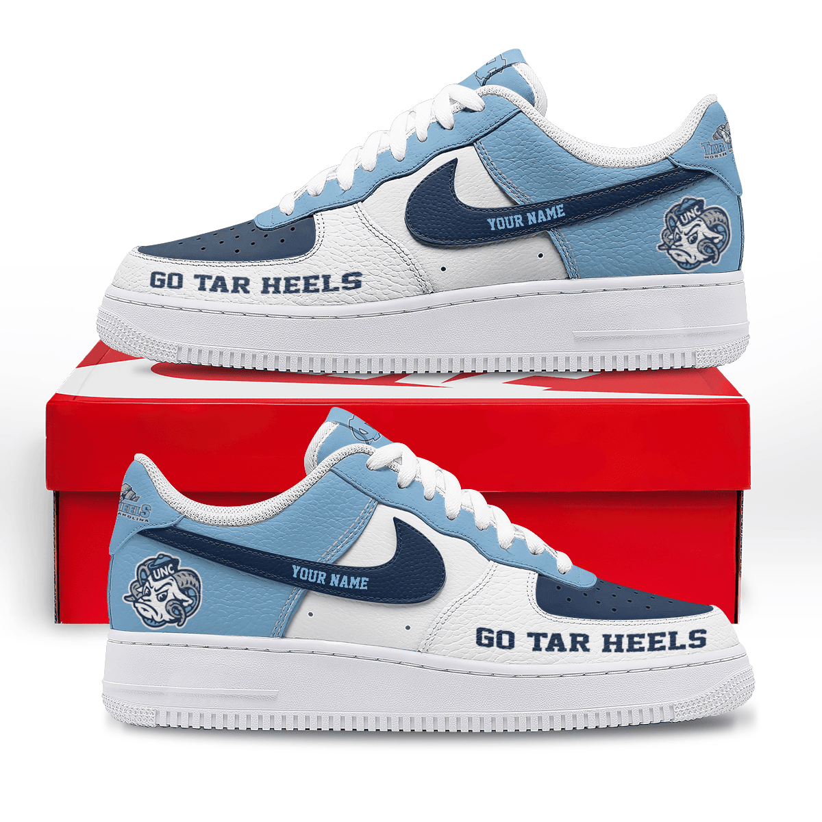 North Carolina Tar Heels | Premium AF1 Shoes Limited Edition