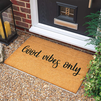 Good Vibes Only Doormat: Personalized Coconut Welcome Mat
