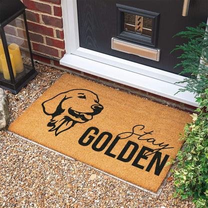 Stay Golden Coconut Doormat: Personalized Welcome Mat