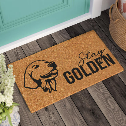 Stay Golden Coconut Doormat: Personalized Welcome Mat
