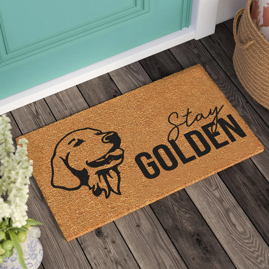 Stay Golden Coconut Doormat: Personalized Welcome Mat