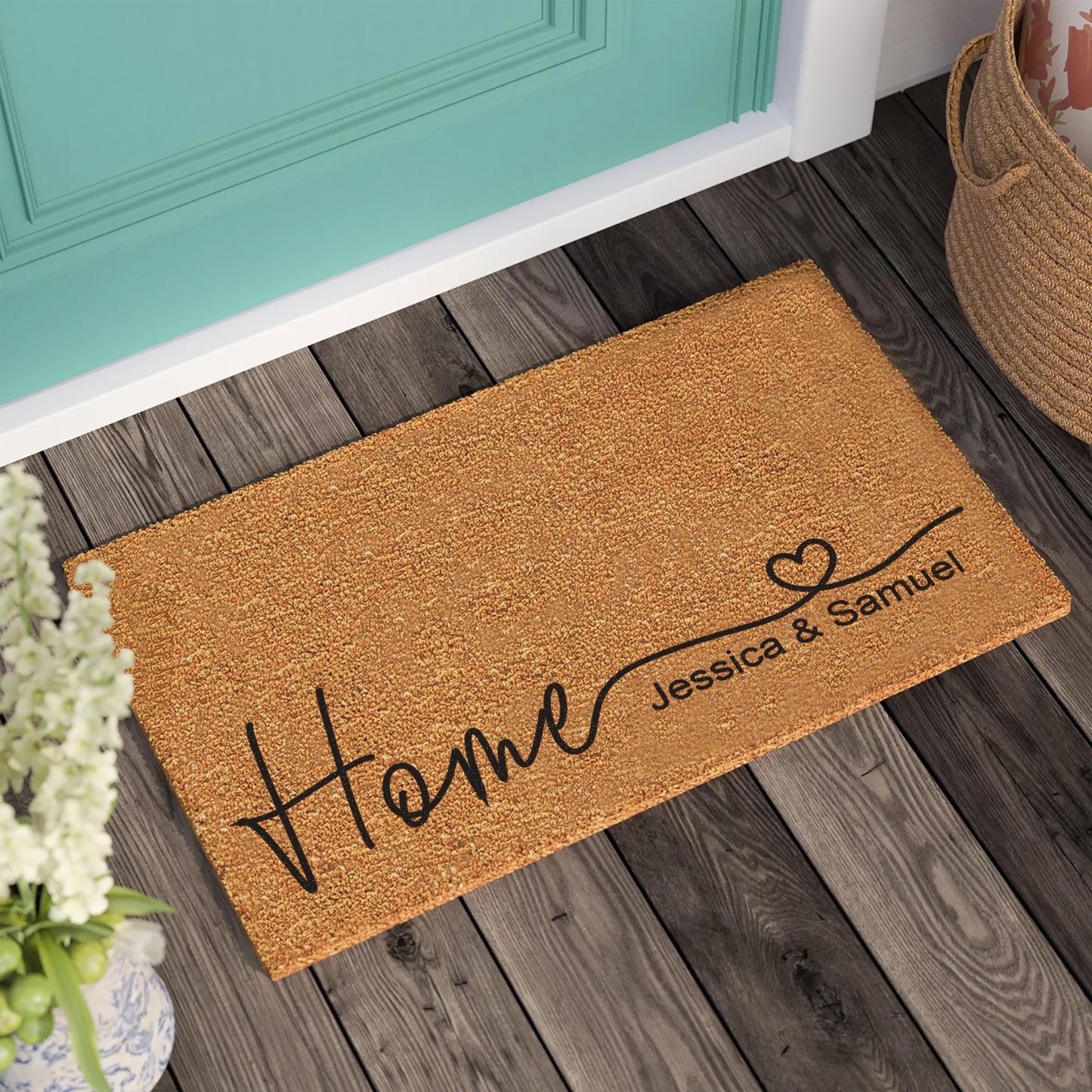 Personalized Coconut Doormat: New Home Gift, Welcome Mat