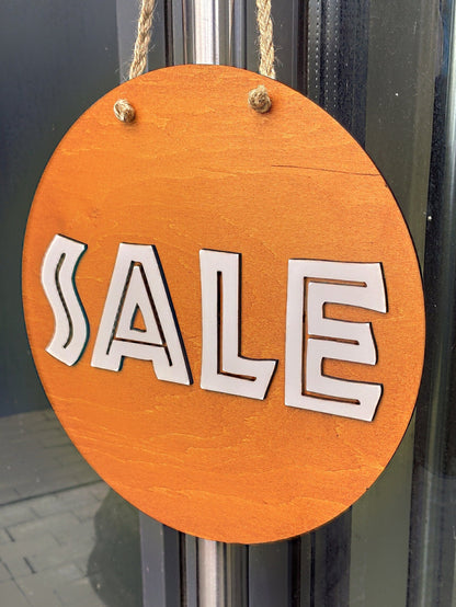 For sale business sign, Store sign, Hanging open sign, On sale sign, Shop sign, Fabric on sale sign, Custom wooden sign