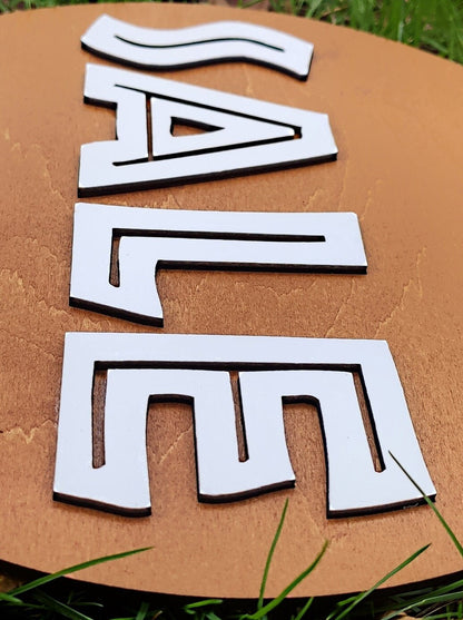 For sale business sign, Store sign, Hanging open sign, On sale sign, Shop sign, Fabric on sale sign, Custom wooden sign