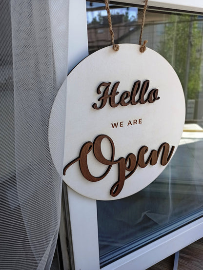 Open closed sign for business, Store sign, Business sign, Custom wooden sign, Salon sign, Personalized sign, Hanging open sign for door