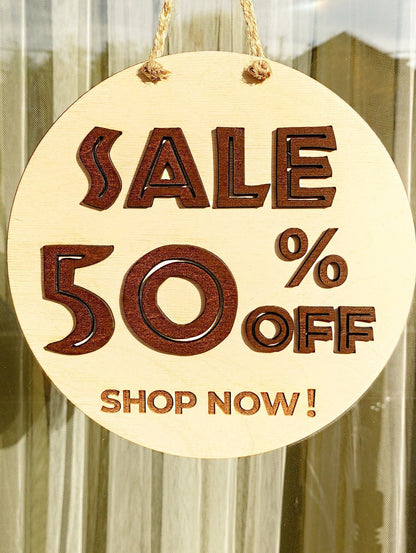For sale business sign, Custom wooden sign, Personalized sign, Hanging open sign, Open sign for door, Small business sale sign, On sale sign
