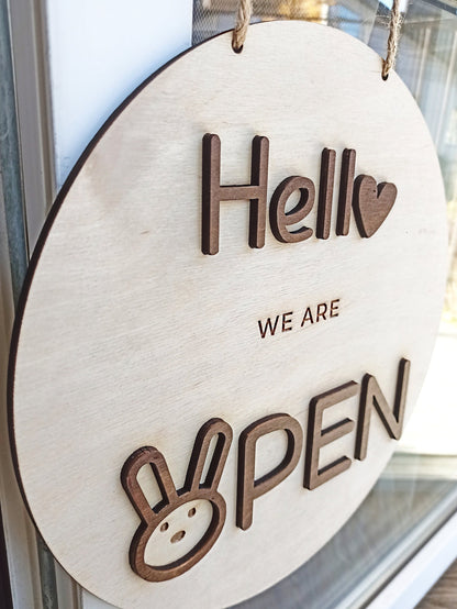 Open closed business sign, Store sign, Wooden sign indoor, Custom business sign, Salon sign, Wood sign, Personalized sign, Hanging open sign