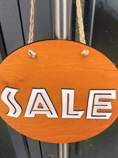 For sale business sign, Store sign, Hanging open sign, On sale sign, Shop sign, Fabric on sale sign, Custom wooden sign
