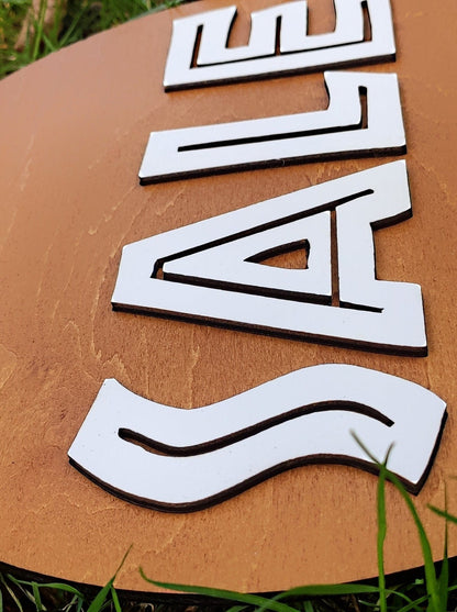 For sale business sign, Store sign, Hanging open sign, On sale sign, Shop sign, Fabric on sale sign, Custom wooden sign