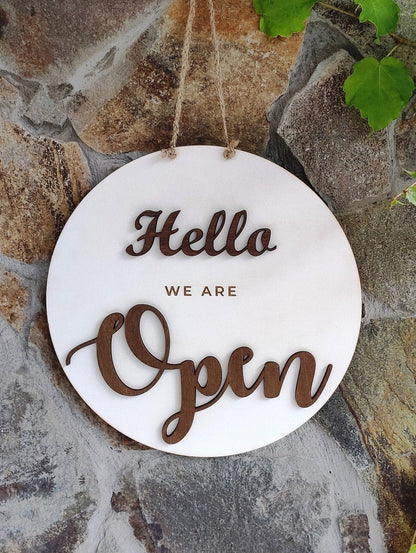 Open closed sign for business, Boutique| Shop|  Store| Salon sign, Custom business sign, Personalized sign, Hanging open sign, Sign for door