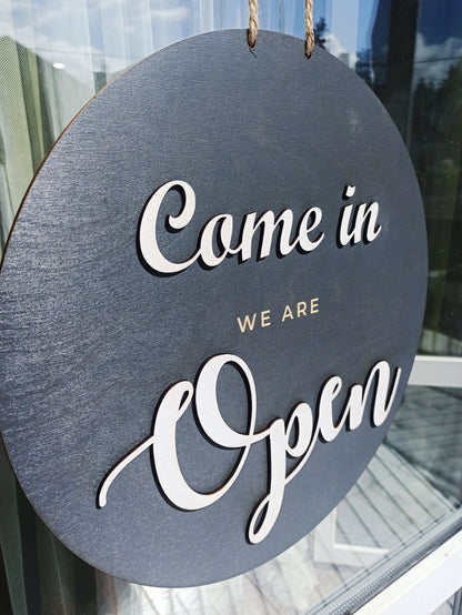Open closed sign for business, Store sign, Business sign, Custom wooden sign, Salon sign, Personalized sign, Hanging open sign for door