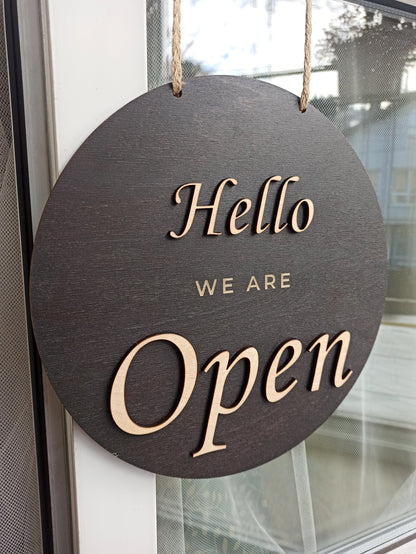Open closed business sign, Boutique sign, Closed shop sign, Business sign, Salon sign for door, Hanging open sign, Wooden personalized sign
