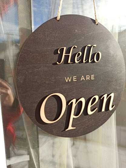 Open closed business sign, Boutique sign, Closed shop sign, Business sign, Salon sign for door, Hanging open sign, Wooden personalized sign
