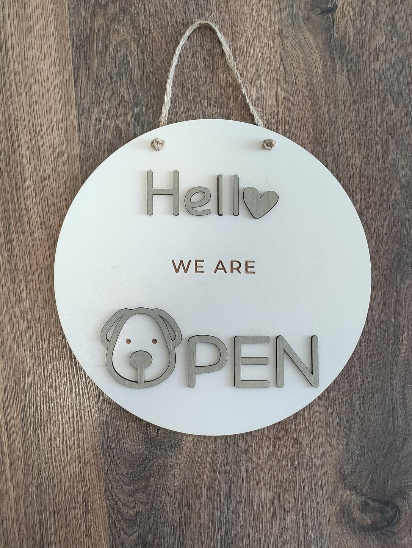 Open closed sign for business - custom boutique, store, salon sign | personalized custom wooden sign | hanging round wood open closed sign