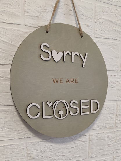 Open closed sign for business - custom boutique, store, salon sign | personalized custom wooden sign | hanging round wood open closed sign