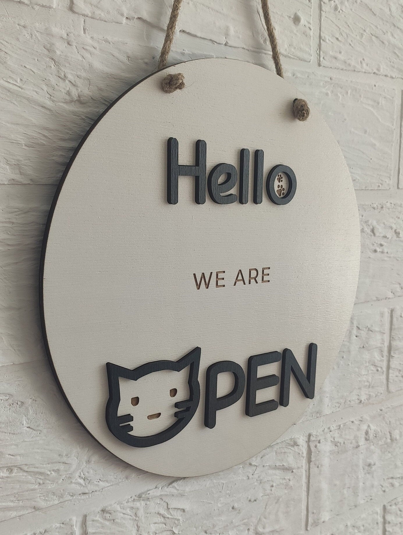 Double sided Open closed sign for business - custom boutique, store, salon sign | personalized custom wooden sign | hanging open closed sign