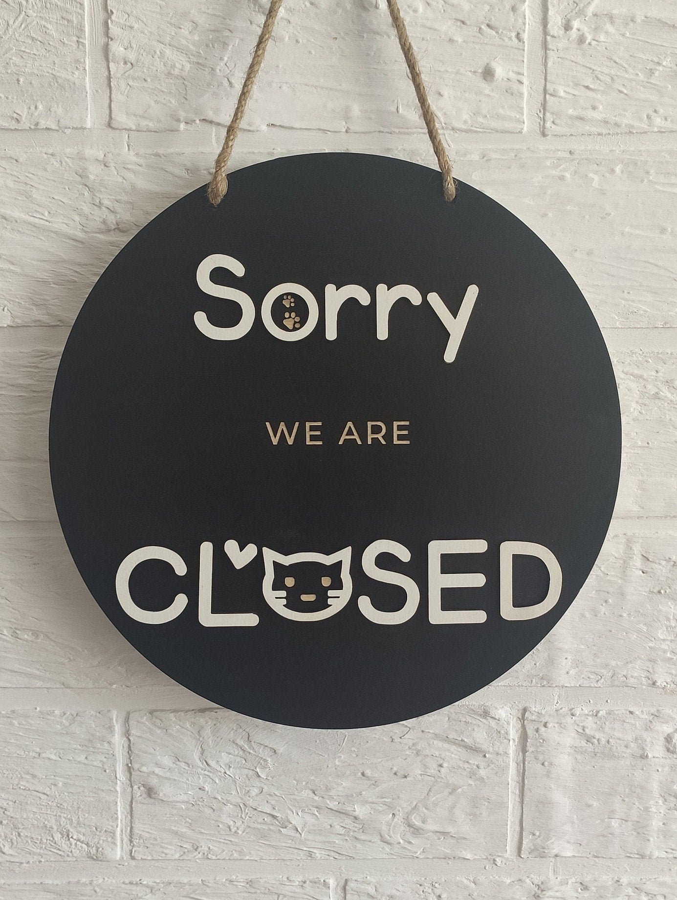 Double sided Open closed sign for business - custom boutique, store, salon sign | personalized custom wooden sign | hanging open closed sign