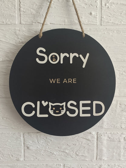 Double sided Open closed sign for business - custom boutique, store, salon sign | personalized custom wooden sign | hanging open closed sign