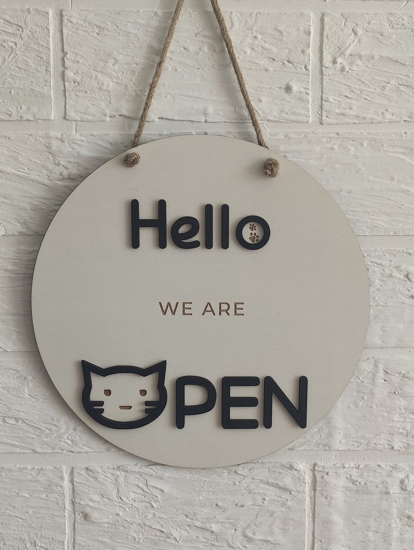 Double sided Open closed sign for business - custom boutique, store, salon sign | personalized custom wooden sign | hanging open closed sign