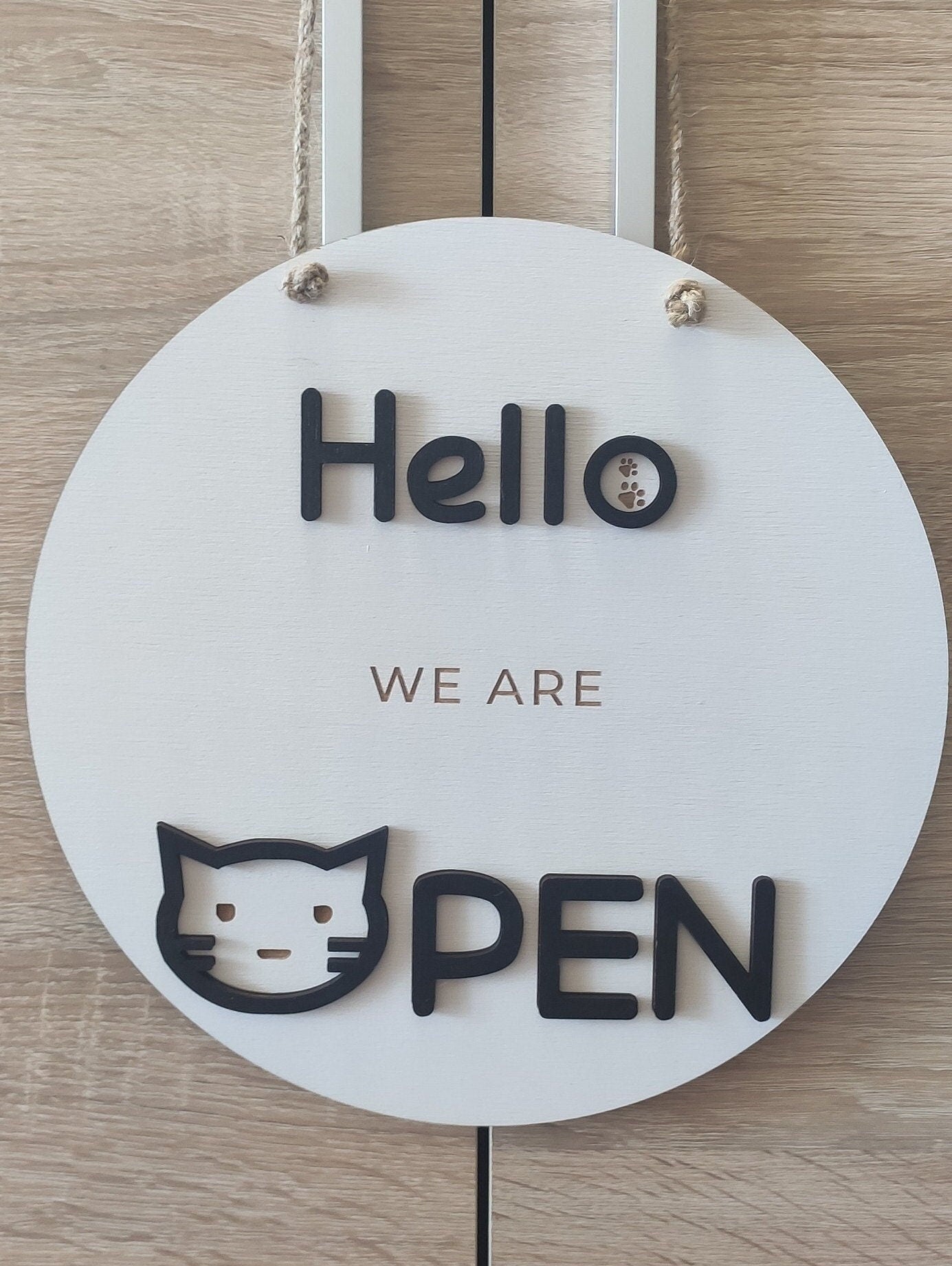 Double sided Open closed sign for business - custom boutique, store, salon sign | personalized custom wooden sign | hanging open closed sign
