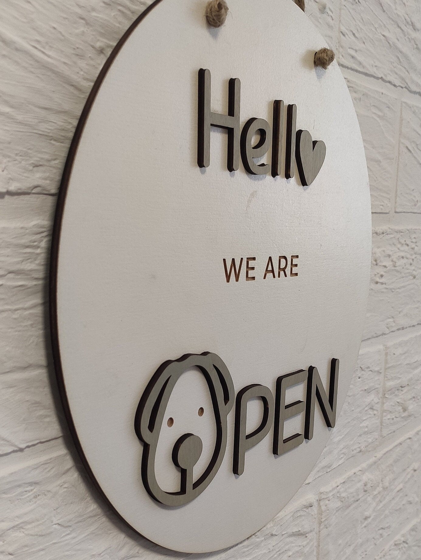 Open closed sign for business - custom boutique, store, salon sign | personalized custom wooden sign | hanging round wood open closed sign
